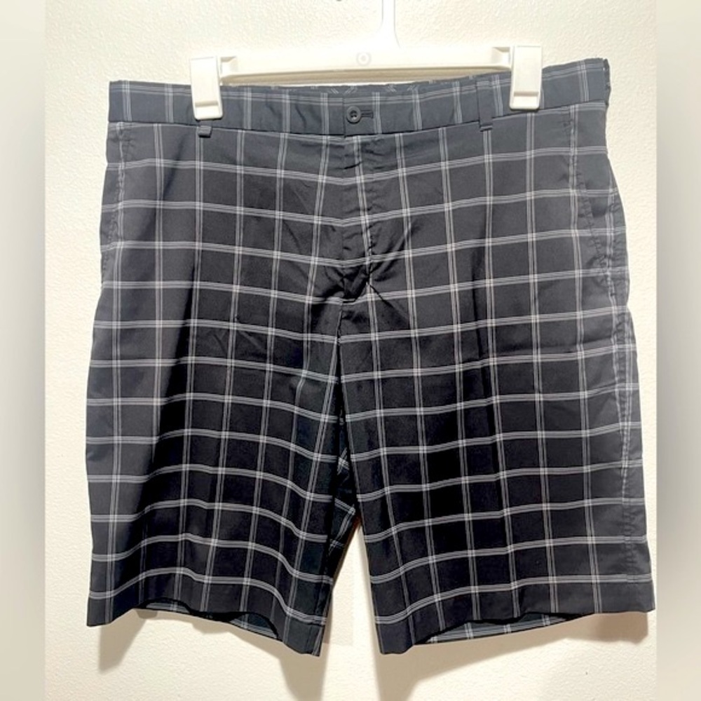 Nike golf performance shorts plaid black summer outdoor sports men’s 38
